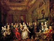 William Hogarth The Assembly at Wanstead House. Earl Tylney and family in foreground Sweden oil painting artist
